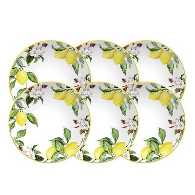 Kit Prato Fundo Tramontina Carmen Em Porcelana Decorada 22 Cm 06 Peças Tramontina