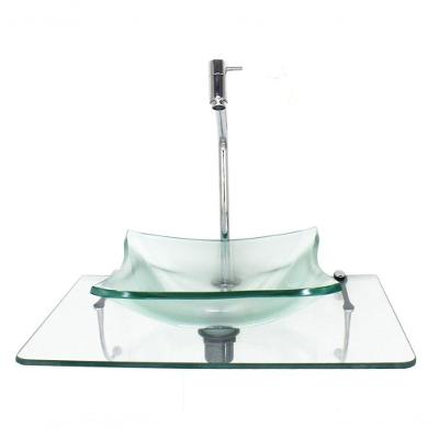 Kit Cuba De Vidro 10mm Tampo 50cm Incolor Torneira Válvula