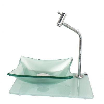 Kit Cuba De Vidro 10mm Incolor Tampo 40cm Branco Torneira