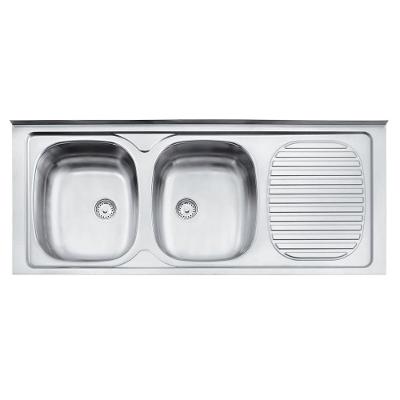 Pia De Apoio Tramontina Stratta 2C 34 Ex 120 X 50 Cm 2 Cubas