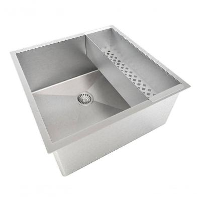 Cuba 40X40 P/ Pia Cozinha Inox Quadrada Gourmet C/Escorredor