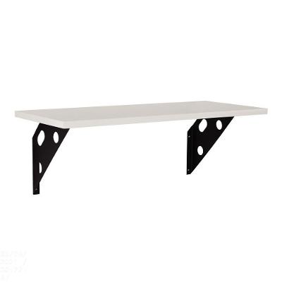 Prateleira Elite Em Madeira Pinus Com Acabamento Branco Suporte Metálico 400x250x15 Mm