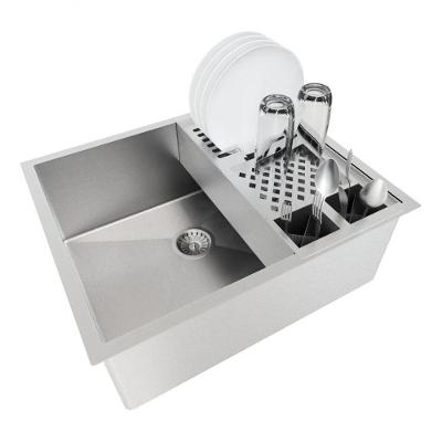 Kit Cuba 50X40 Pia Calha Canal Escorredor 55Cm C/Válvula