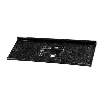 Pia De Cozinha Roralit Granitado Com Cuba Em Inox 160Cm - 562508 Preto