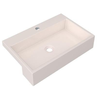 Cuba Pia Semi Encaixe Para Banheiro Retangular 54cm Xrt Bege