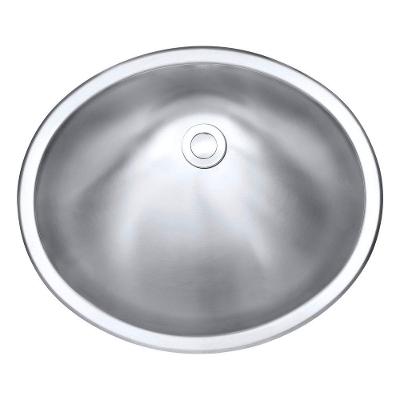 Cuba Oval Para Banheiro Inox 1mm Escovado 48,6x41x17,8cm