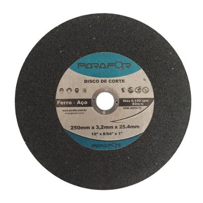 5 Discos de Corte Ferro e Aço - 10 X 7/8 (250 X 3.2 X 22mm)