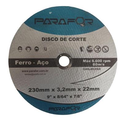 5 Discos de Corte Ferro e Aço - 9 X 7/8 (230 X 3.2 X 22mm)
