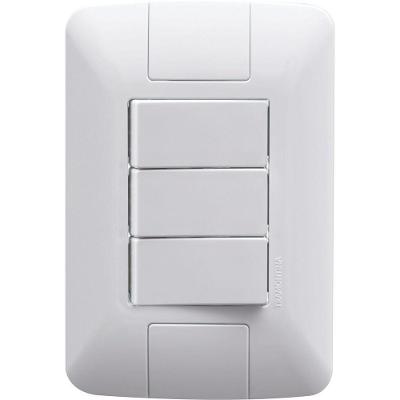 Conjunto 4x2 Com 3 Interruptores Paralelos 6 A 250 V Tramontina Aria Branco Tramontina