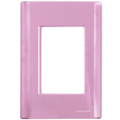 Placa 3 Postos 4x2 Tramontina Giz Rosa Tramontina