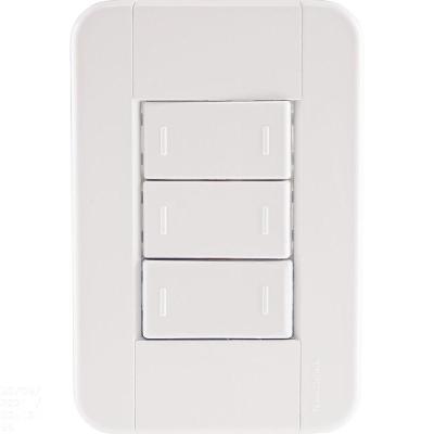 Conjunto 4x2 Com 3 Interruptores Paralelos 10 A 250 V Tramontina Tablet Branco Tramontina