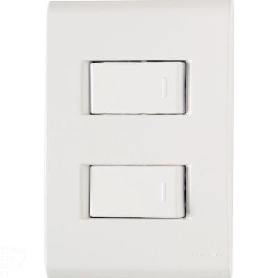Conjunto 4x2 Com 2 Interruptores Simples Tramontina Liz 10 A 250 V Branco Tramontina
