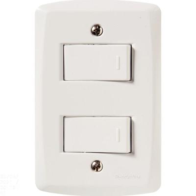 Conjunto 4x2 Com 2 Interruptores Simples 10 A 250 V Tramontina Lux2 Branco Tramontina