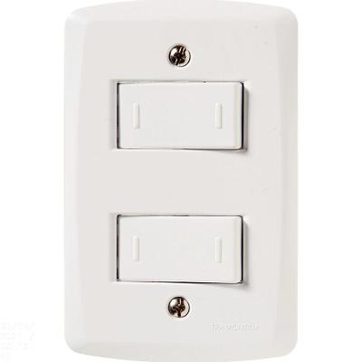 Conjunto 4x2 Com 2 Interruptores Paralelos 10 A 250 V Tramontina Lux2 Branco Tramontina