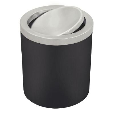 Lixeira Tramontina Basculante em Aço Inox Preto 5 L