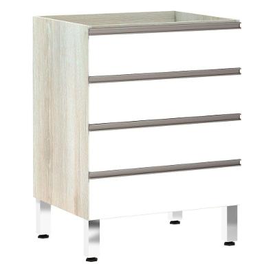 Balcão Sem Tampo 60cm Luci Legno Crem e Branco