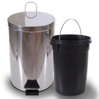Lixeira Inox Espelhado C/ Pedal Balde Removível 12 Litros Bene Casa