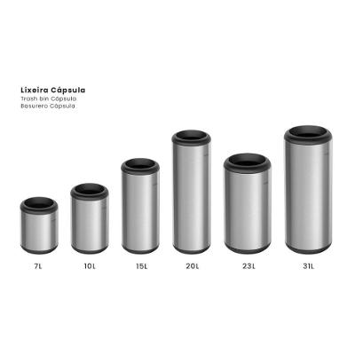 Lixeira Inox Tramontina Cápsula E Aro E Base 15 L