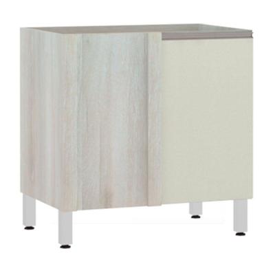 Balcão Sem Tampo Canto Reto Luciane 80cm Luci Legno Crem e Kashmir