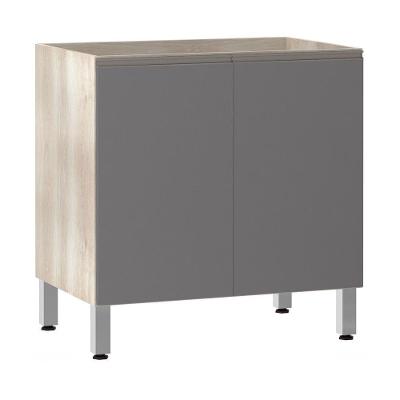 Balcão Sem Tampo 80cm Luci Legno Crem e Cinza Puro