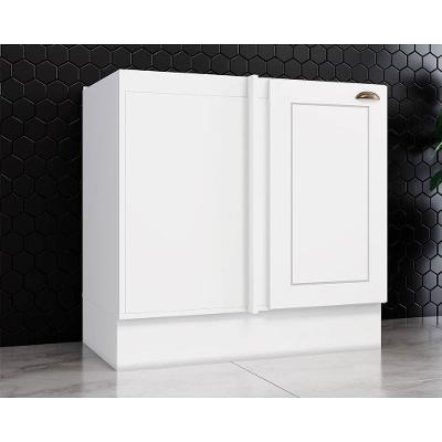 Balcão de Cozinha  Canto Reto Americana c/ 1 Porta s/ Tampo 84cm Branco - Henn