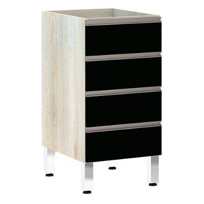Balcão Sem Tampo 40cm Luci Legno Crem e Preto Tx