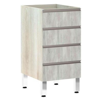 Balcão Sem Tampo 40cm Luci Legno Crem e Concreto