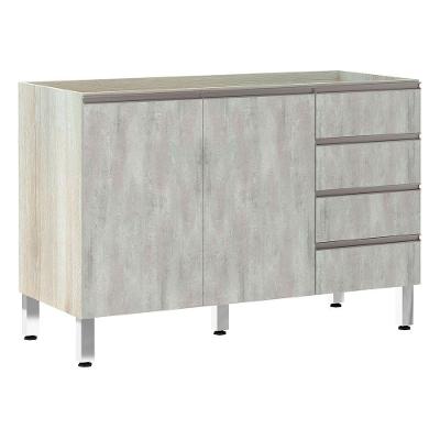 Balcão De Pia Sem Tamp 120cm E Luci Legno Crem e Concreto