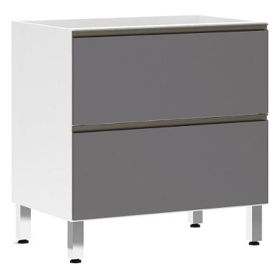 Balcão Sem Tampo 80cm Basculante Branco Com Cinza Puro
