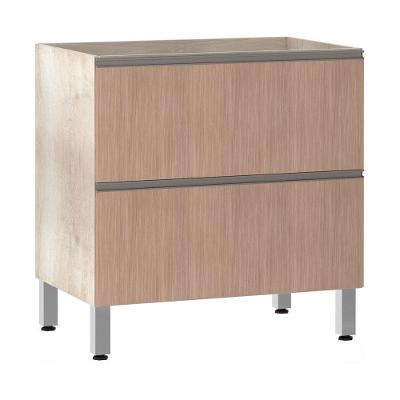 Balcão Sem Tampo 80cm Misto Basculante Luci Legno Crem e Cumaru