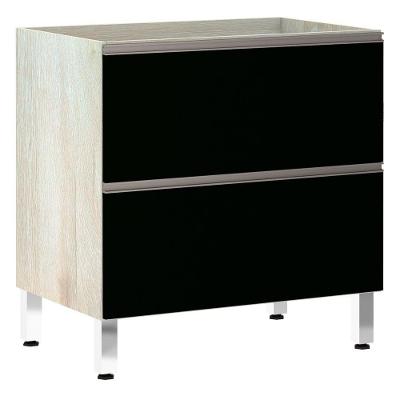 Balcão Sem Tampo 80cm Misto Basculante Luci Legno Crem e Preto Tx