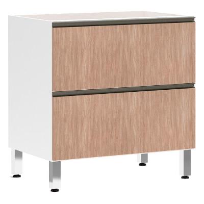 Balcão Sem Tampo 80cm Basculante Branco Com Cumaru