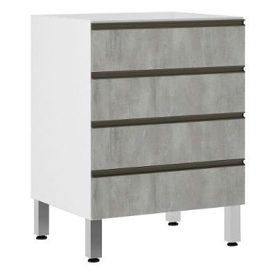 Balcão Sem Tampo 60cm Branco Com Concreto