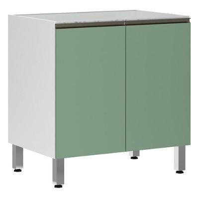 Balcão Sem Tampo 80cm Branco Com Verde Jade