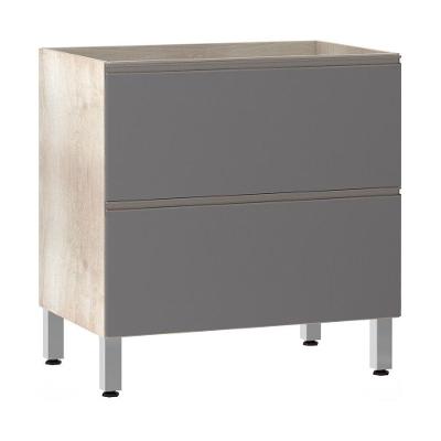 Balcão Sem Tampo 80cm Misto Basculante Luci Legno Crem e Cinza Puro