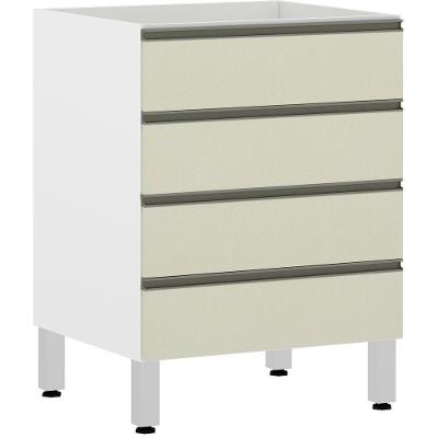 Balcão Sem Tampo 60cm Branco Com Kashmir