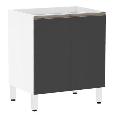 Balcão Sem Tampo 70cm Branco Com Preto Txt