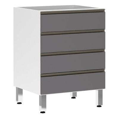 Balcão Sem Tampo 60cm Branco Com Cinza Puro