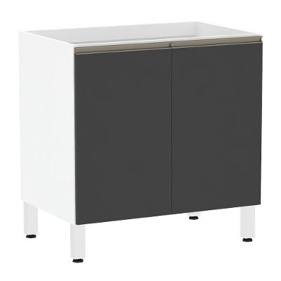Balcão Sem Tampo 80cm Branco Com Preto Txt