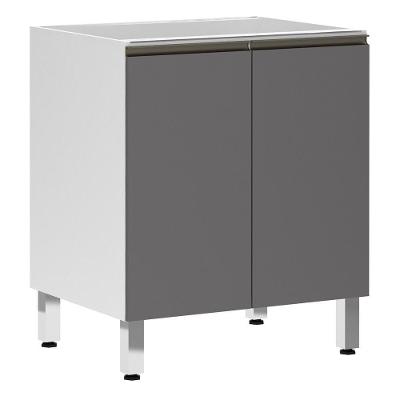 Balcão Sem Tampo 70cm Branco Com Cinza Puro