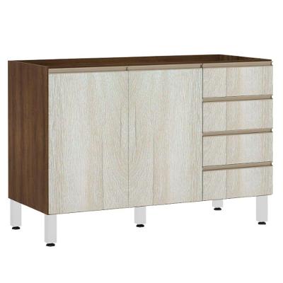 Balcão De Pia Sem Tamp 120cm Jade Com Legno Crema
