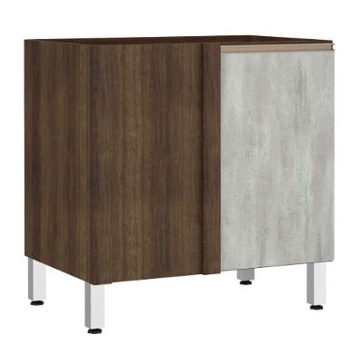 Balcão Sem Tampo Canto Reto 80cm Jade Com Concreto