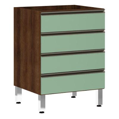 Balcão Sem Tampo 60cm Jade Com Verde Jade