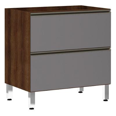 Balcão Sem Tampo 80cm Misto Basculante Jade Com Cinza Puro