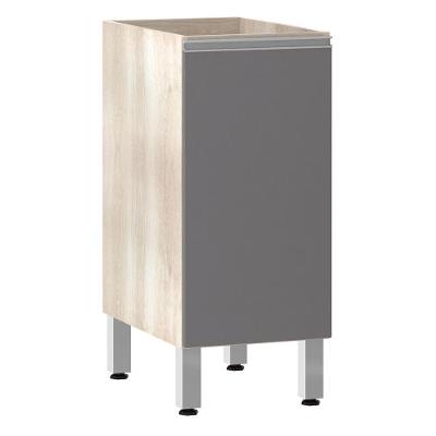 Balcão Sem Tampo 35cm 1 Prateleira Lis Legno Crem e Cinza Puro