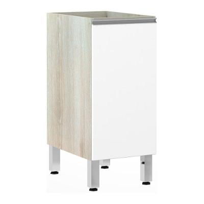 Balcão Sem Tampo 35cm 1 Prateleira Lis Legno Crem e Branco Mat