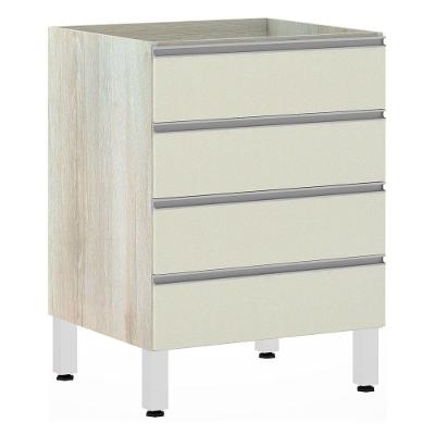Balcão Sem Tampo Gaveteiro 60cm Lis Legno Crem e Kashmir