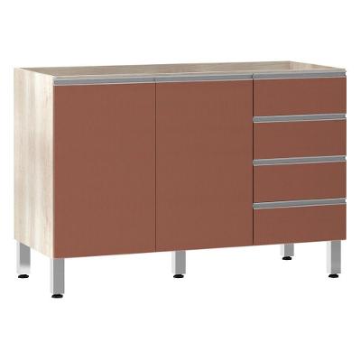 Balcão De Pia Sem Tamp 120cm E Lis Legno Crem e Gaia