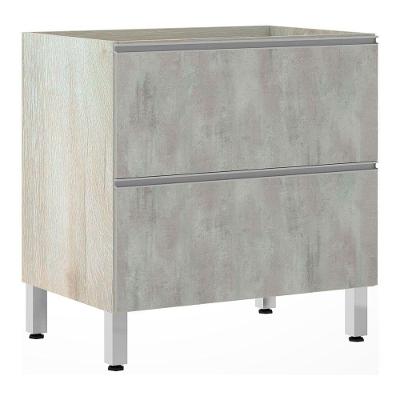 Balcão Sem Tampo 80cm Misto Basculante Lis Legno Crem e Concreto