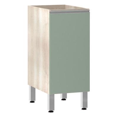 Balcão Sem Tampo 35cm 1 Prateleira Lis Legno Crem e Verde Jade
